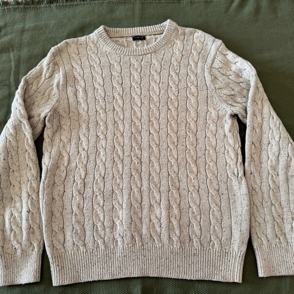 J. Crew Men's Cable Knit Sweater - Beige